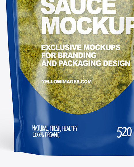 Clear Plastic Pouch w  Pesto Sauce Mockup PSD #7