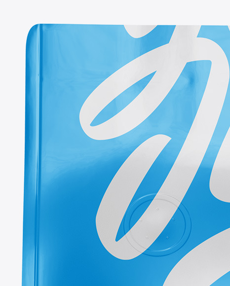 Glossy Coffee Bag with Valve Mockup PSD #2