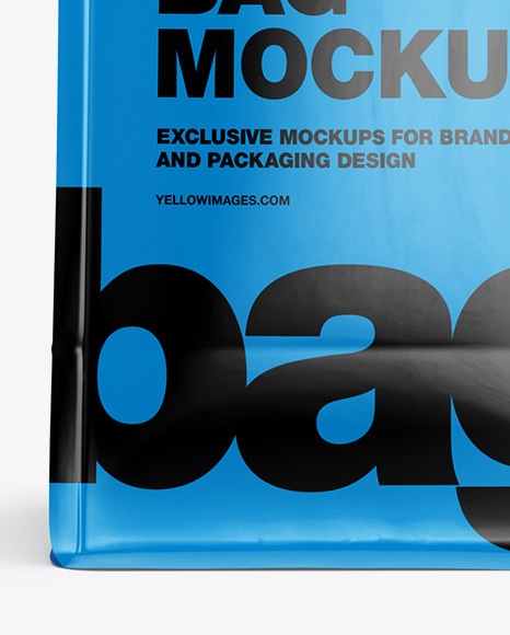 Glossy Coffee Bag with Valve Mockup PSD #1