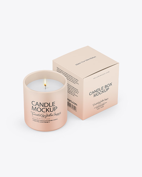 Candle W  Paper Box Mockup PSD #2