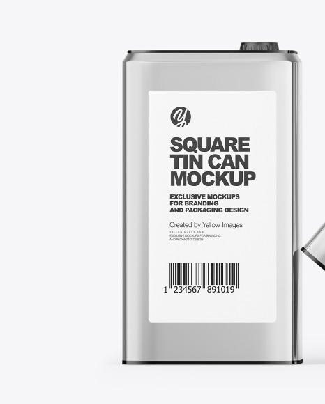 Five Metallic Tin Cans Mockup PSD #2