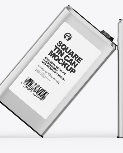 Five Metallic Tin Cans Mockup PSD #1