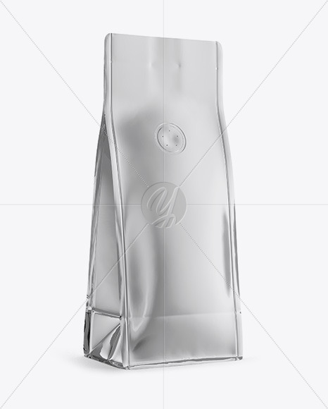 Glossy Metallic Coffee Bag with Valve Mockup PSD #3