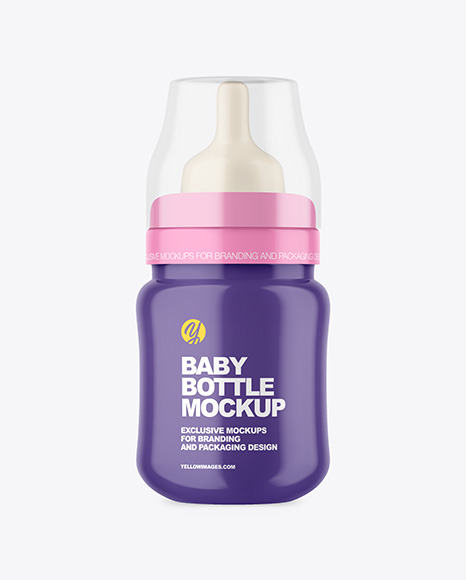 Glossy Baby Bottle Mockup