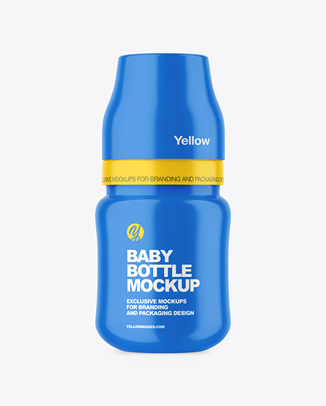 Glossy Baby Bottle Mockup PSD #2
