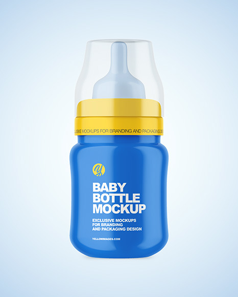 Glossy Baby Bottle Mockup PSD #1