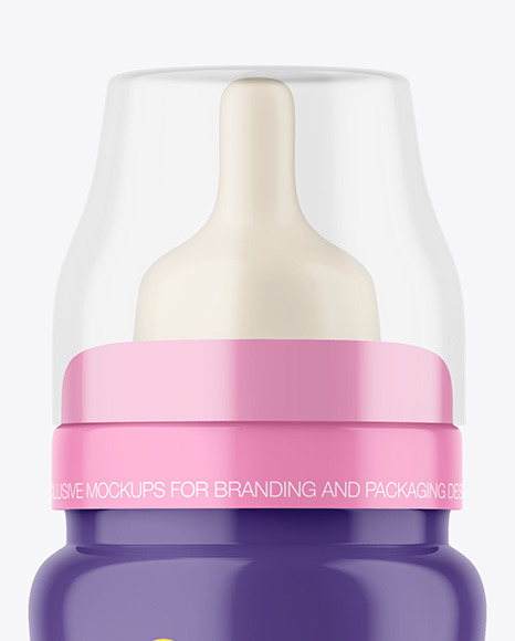 Glossy Baby Bottle Mockup PSD #6