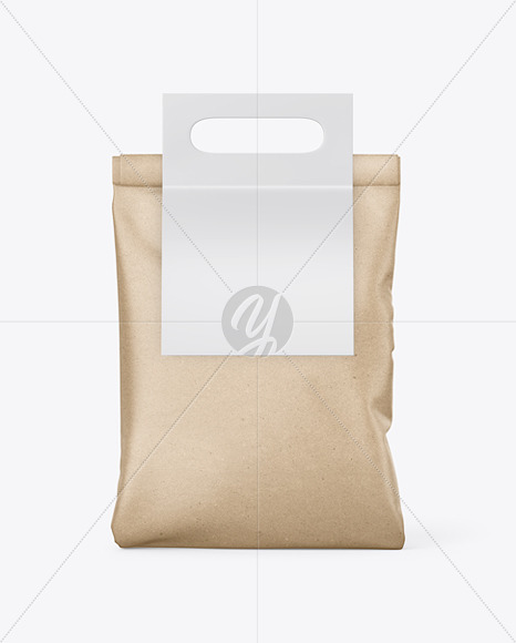 Kraft Paper Bag with Matte Paper Handle Mockup PSD #1