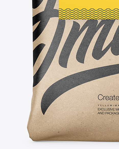 Kraft Paper Bag with Matte Paper Handle Mockup PSD #5