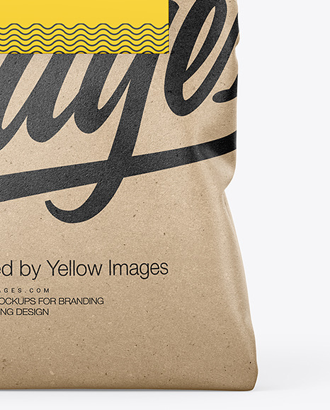 Kraft Paper Bag with Matte Paper Handle Mockup PSD #6