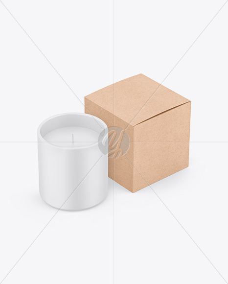 Candle W  Kraft Box Mockup PSD #3
