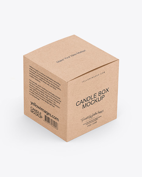 Candle W  Kraft Box Mockup PSD #2