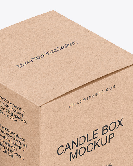 Candle W  Kraft Box Mockup PSD #1