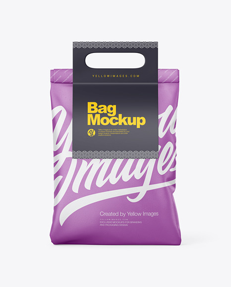 Matte Paper Bag with Paper Handle Mockup