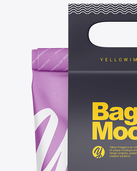 Matte Paper Bag with Paper Handle Mockup PSD #6