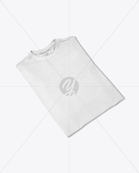 Folded Round Neck T Shirt Mockup PSD #3