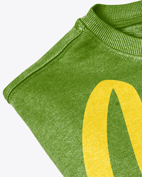 Folded Round Neck T Shirt Mockup PSD #2