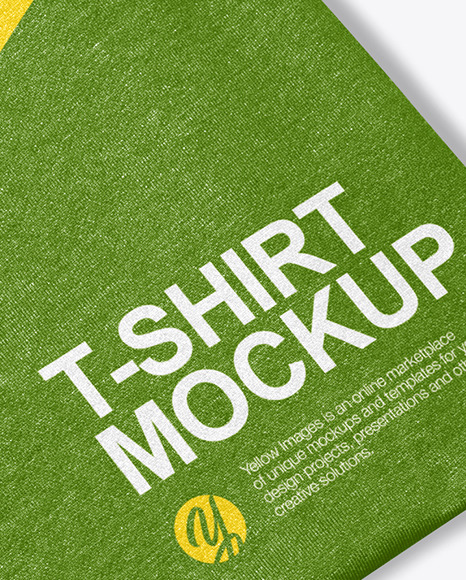 Folded Round Neck T Shirt Mockup PSD #7