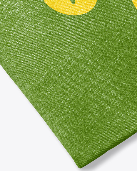 Folded Round Neck T Shirt Mockup PSD #5