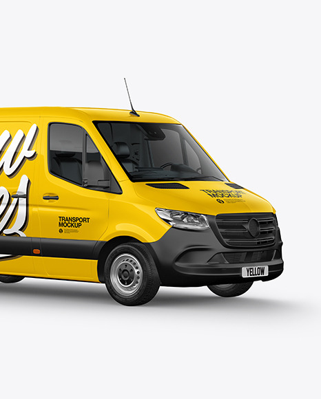 Panel Van Mockup   Half Side View PSD #4