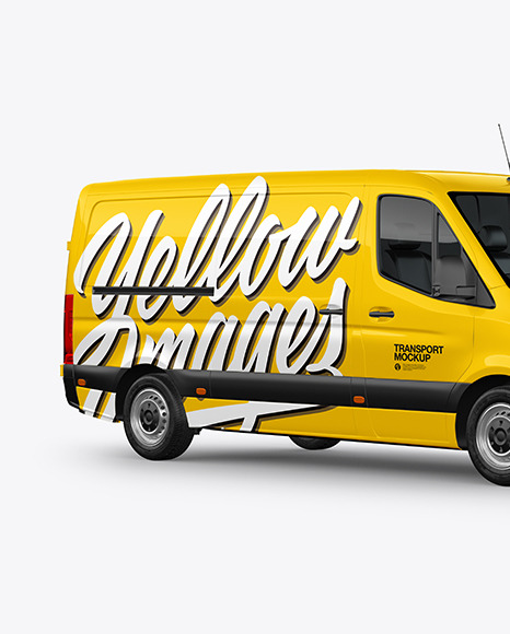 Panel Van Mockup   Half Side View PSD #2
