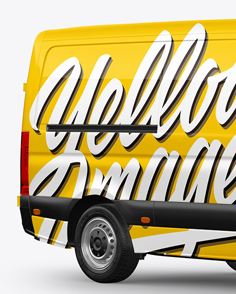 Panel Van Mockup   Half Side View PSD #1