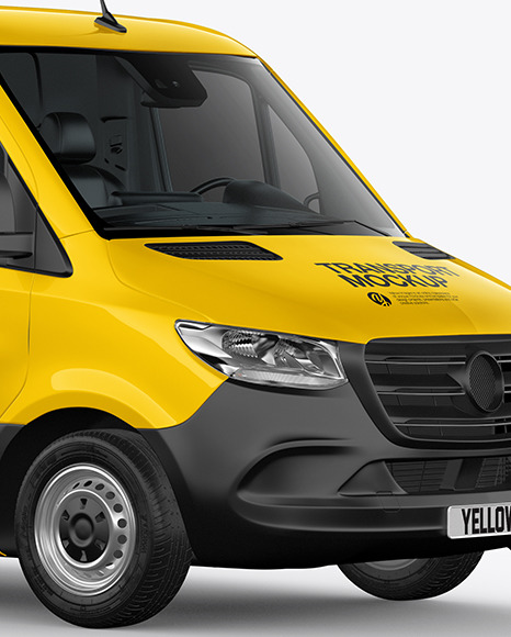 Panel Van Mockup   Half Side View PSD #6