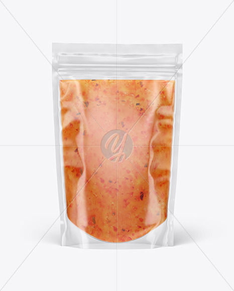 Clear Plastic Pouch w  Sweet Chili Thai Sauce Mockup PSD #3