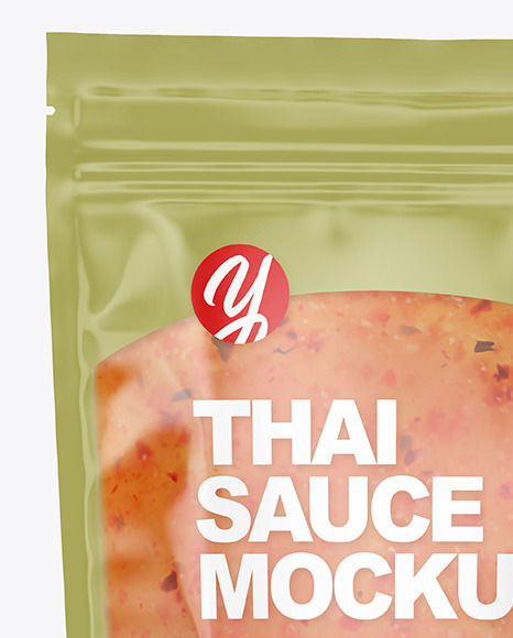 Clear Plastic Pouch w  Sweet Chili Thai Sauce Mockup PSD #1