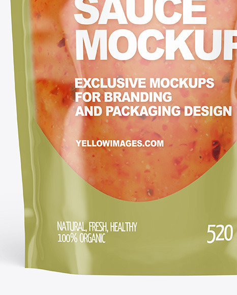 Clear Plastic Pouch w  Sweet Chili Thai Sauce Mockup PSD #7