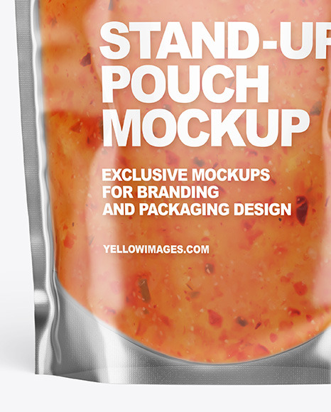 Clear Plastic Pouch w  Sweet Chili Thai Sauce Mockup PSD #5
