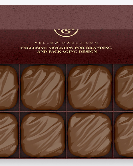 Kraft Paper Box of Chocolate Sweets Mockup PSD #2