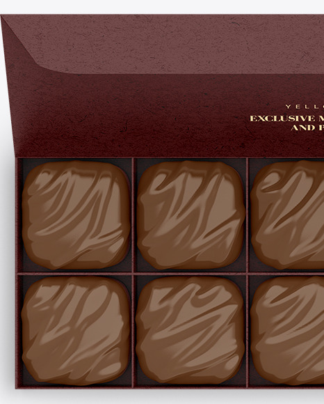 Kraft Paper Box of Chocolate Sweets Mockup PSD #1