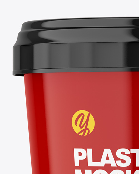 Glossy Plastic Cup Mockup PSD #3