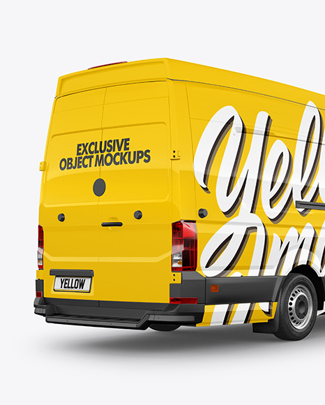 Panel Van Mockup   Back Half Side View PSD #2
