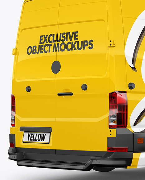 Panel Van Mockup   Back Half Side View PSD #1