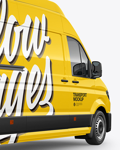 Panel Van Mockup   Back Half Side View PSD #6