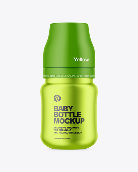 Matte Metallic Baby Bottle Mockup PSD #2