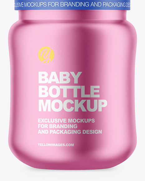 Matte Metallic Baby Bottle Mockup PSD #7