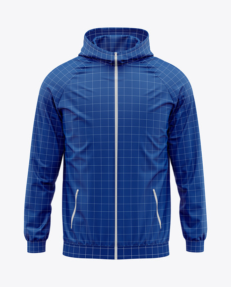 Hooded Windbreaker Mockup raincoat 12067