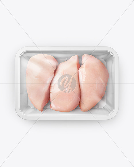 Plastic Tray With Chiken Fillet Mockup PSD #3