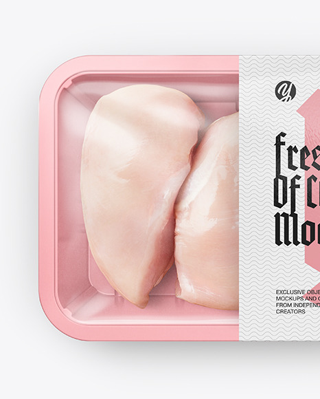 Plastic Tray With Chiken Fillet Mockup PSD #6