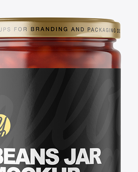 Clear Glass Jar with Beans Mockup PSD #6