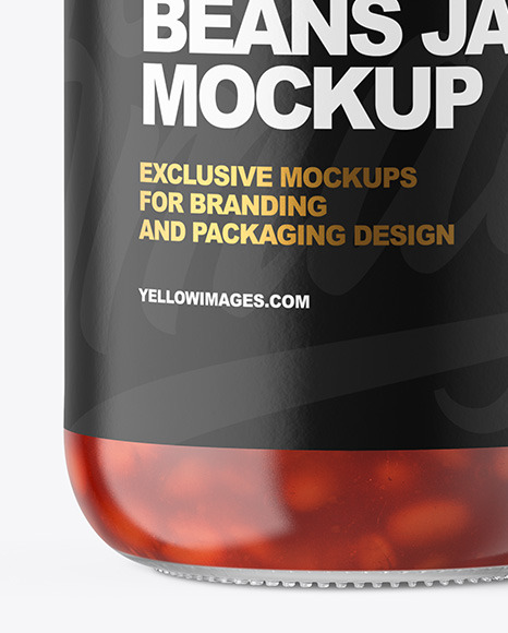 Clear Glass Jar with Beans Mockup PSD #7