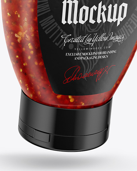 Sauce Bottle Mockup PSD #6