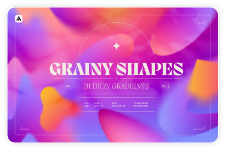 Grainy shapes and blurry gradients collection