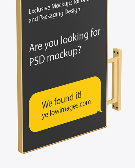 Metallic Signboard Mockup PSD #1