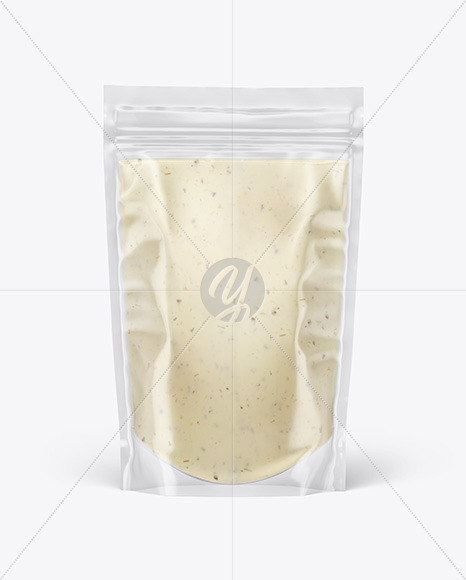 Clear Plastic Pouch w  Tar Tar Sauce Mockup PSD #3