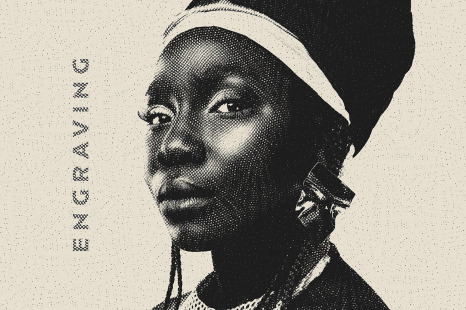 Engraving Waves Photo Effect