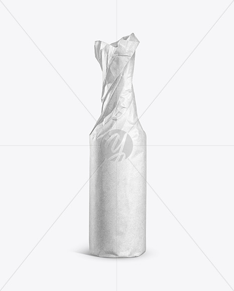 Beer Bottle in Kraft Paper Wrap PSD #3